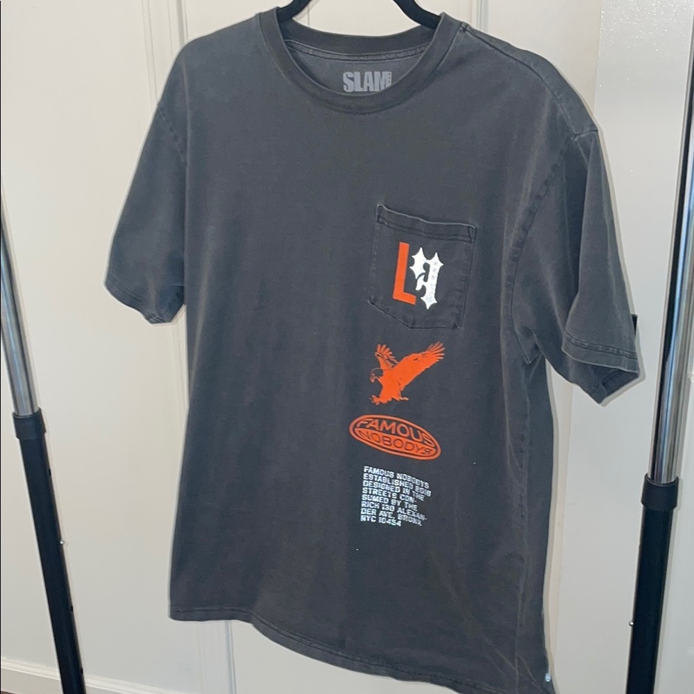 Men's SLAM League Fits Limited Edition x Famous Nobodys Black Graphic T-Shirt